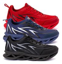 Kit 3 Tenis Masculino Confortável Macio Para Caminhada Academia Corrida Dia a Dia