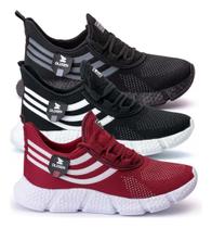 Kit 3 Tênis Masculino Esportivo Corrida Caminhada Confortável Dia A Dia Kit 3 Tênis Masculino Esportivo Corrida Caminhada Confortável Dia A Dia
