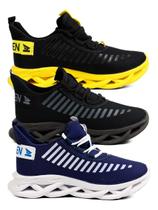 Kit 3 Tênis Masculino Jaguar Casual Treino Dia A Dia Esporte