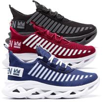 kit 3 tenis unissex masculino feminino Oldsen corrida academia