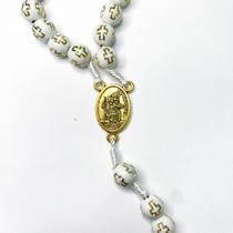 Kit 3 Terços religioso crucifixo Nossa senhora aparecida dourado elegante - Filó Modas