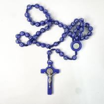 Kit 3 Terços São Bento cruz prata religioso medalha crucifixo devocional