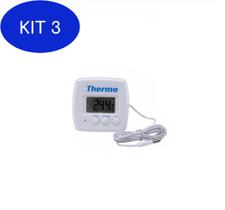Kit 3 Termômetro Digital Para Vacinas, Freezer, Geladeira,
