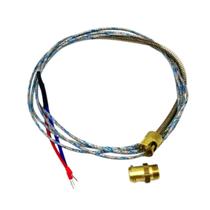 Kit 3 Termopar Tipo J Sensor Temperatura 2 Fios Ponta 6mm Baioneta E Adaptador Cabo Malha 1,5 Metro