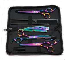 Kit 3 Tesoura Fio Laser Fio Navalha Desfiadeira Furta Cor