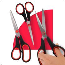 Kit 3 Tesouras Aço Inox Corte Costura Artesanato Domestico e Profissional Multiuso - Montones