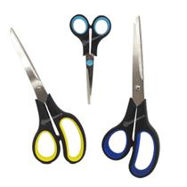 Kit 3 Tesouras Afiadas Para Uso Geral E Doméstico LE1946 Kit 3 Tesouras Afiadas Para Uso Geral E Doméstico LE1946