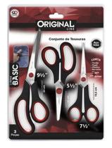 Kit 3 Tesouras Basic para cabelo Original Line SL0082