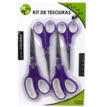 Kit 3 Tesouras Coloridas Multiuso 5"/ 7"/ 7,5" Para Cozinha - Home & More