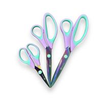 Kit 3 Tesouras De Titânio Princess Cabo Soft Corte Premium