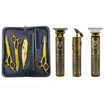 Kit 3 Tesouras Dourada Profissional Cabeleireiro Maquina Trimmer 203 Kit 3 Tesouras Dourada Profissional Cabeleireiro Maquina Trimmer 203