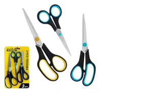 Kit 3 Tesouras Inoxidável Resistente Multiuso Tecido Cozinha Cor Amarelo Kit 3 Tesouras Inoxidável Resistente Multiuso Tecido Cozinha Cor Amarelo
