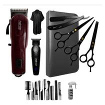 Kit 3 Tesouras Maquina Corte Km-209 E Acabamento S60 Capa Borrifador Kit 10 Pentes