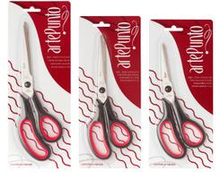 KIT 3 Tesouras Multiuso Costura Preta/Vermelha artePunto