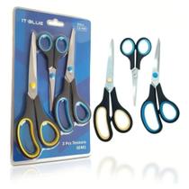Kit 3 Tesouras Multiuso Escola Cozinha Costura Escritório Kit 3 Tesouras Multiuso Escola Cozinha Costura Escritório