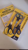 Kit 3 Tesouras Multiuso Resistente Aço Inoxidável