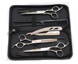 Kit 3 Tesouras Profissionais Fio Laser Fio Navalha Desfiadeira Navalha