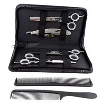 Kit 3 Tesouras Profissionais Fio Laser Fio Navalha Desfiadeira Navalha Prata