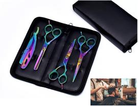 Kit 3 Tesouras Profissionais + Navalha + Estojo P/ Barbeiro PROFISSIONAL Kit 3 Tesouras Profissionais + Navalha + Estojo P/ Barbeiro PROFISSIONAL