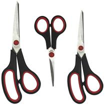 Kit 3 Tesouras Profissionais Versáteis 5" e 8" Aço Inox Kit 3 Tesouras Profissionais Versáteis 5" e 8" Aço Inox