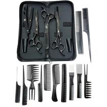 Kit 3 Tesouras Profissional Cabeleireiro Barbeiro 10 Pentes Kit 3 Tesouras Profissional Cabeleireiro Barbeiro 10 Pentes