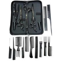 Kit 3 Tesouras Profissional Cabeleireiro Barbeiro 10 Pentes - Obopekal