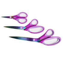 Kit 3 Tesouras Titânio Não Perde O Corte e Costura Patchwork Kit 3 Tesouras Titânio Não Perde O Corte e Costura Patchwork