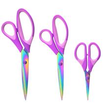 Kit 3 tesouras titânio titanium corte costura artesanato tamanhos "5.5" "8,5" "10"