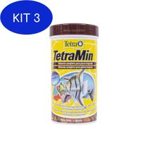 Kit 3 Tetra Min Flocos Ração Peixes Água Doce Rica Proteínas 20g