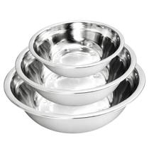 Kit 3 Tigela Bacia Bowl De Inox Cozinha Saladeira 350mL 14cm - 500ml 16cm - 750ml 18cm - Ke Home