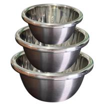 Kit 3 Tigela Bowl Inox Cozinha Preparo Alimento Misturas