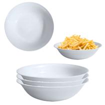 Kit 3 Tigela Bowl Melamina Branca 670ml Saladeira Kit 3 Tigela Bowl Melamina Branca 670ml Saladeira