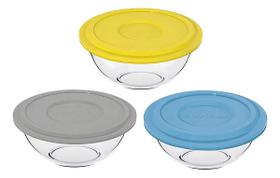 Kit 3 Tigela C/ Tampa Plástica 1,5l Marinex Marmita Armazenar Cor Sortida Kit 3 Tigela C/ Tampa Plástica 1,5l Marinex Marmita Armazenar Cor Sortida