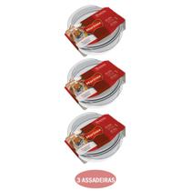 Kit 3 Tigela Terrina 1L Base 0,7 Tmp 0,3 Vidro Temperado