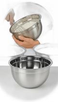 Kit 3 Tigelas Inox 22cm 2L Culinária Massas Bolos