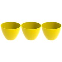 Kit 3 Tigelas Redonda Grande 6,2L Amarela Crippa Servir Salada Frutas Pratos Quentes