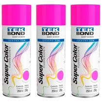 Kit 3 Tinta Aerossol Rosa Fluorescente 350Ml/250G