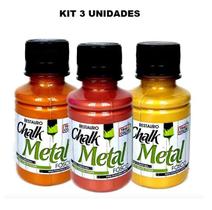 Kit 3 Tinta Chalk Restauro Metal 100ml a Sua Escolha True Colors