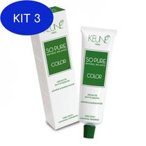 Kit 3 Tinta Coloração Keune So Pure 60ml 7 Louro Médio