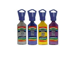 Kit 3 Tinta Dimensional Metallic 35ml Acrilex