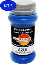 Kit 3 Tinta Horizonte - 100 Ml - Cor: Azul - Semi Brilho