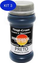 Kit 3 Tinta Horizonte - 100 Ml - Cor: Preto - Semi Brilho