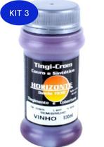 Kit 3 Tinta Horizonte - 100 Ml - Cor: Vinho - Semi Brilho