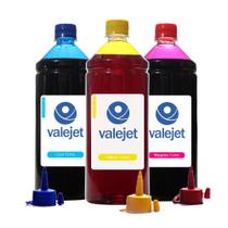 Kit 3 Tinta L375 Cyan Yellow Magenta 1L Corante Valejet