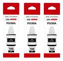 Kit 3 Tinta preto Canon G3111 G3100 G4100 Gl190 Gl-190