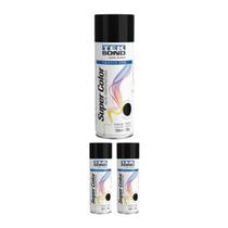 Kit 3 Tinta Spray Alta Temp Preto Brilhante 350ml Tekbond