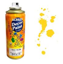 Kit 3 Tinta Spray Decor Paint 150ml Pintura Decorativa Amarelo - 522 Acrilex