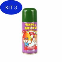 Kit 3 Tinta Spray Para Cabelo 120ml Verde