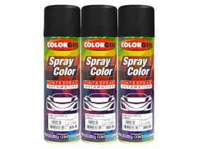 Kit 3 Tinta Spray Preto Semi Brilho Colorgin 300ml Secagem Rápida Alta Resistência Ótimo Rendimento Kit 3 Tinta Spray Preto Semi Brilho Colorgin 300ml Secagem Rápida Alta Resistência Ótimo Rendimento