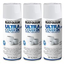 Kit 3 Tinta Spray Ultra Cover 2x Rust Oleum Multiuso Branco Kit 3 Tinta Spray Ultra Cover 2x Rust Oleum Multiuso Branco